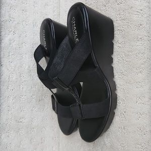 Charles by Charlrs David Black Stretchy Wedge size 8M